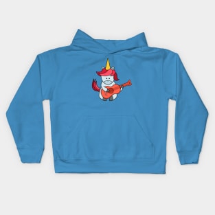 Unicorn playing guitar Kids Hoodie